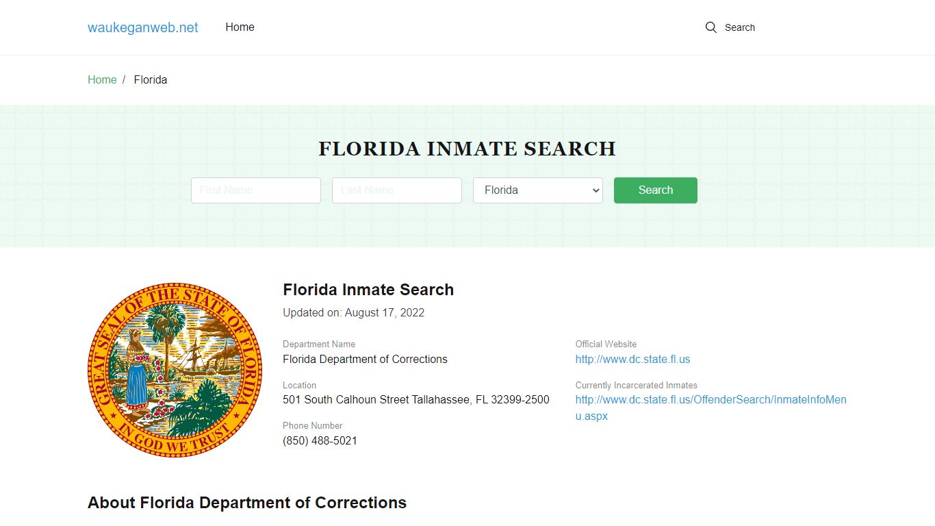 Florida Inmate Search – Florida Department of Corrections Offender Lookup